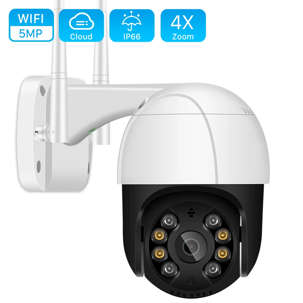 

5MP Wifi PTZ Camera Outdoor H.265 2MP 4X Digital Zoom Ai Human Detection WiFi Camera 1080P Auto Tracking Cloud CCTV IP Camera