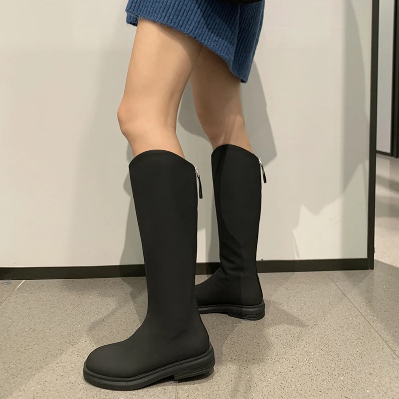 

Зимняя женская обувь для улицы, искусственная кожа, до колена, матовая Натуральная Воловья кожа, модные сапоги в уличном стиле