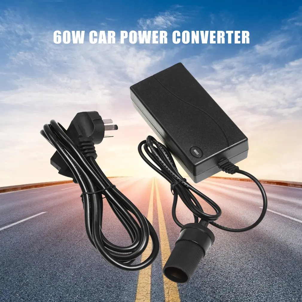 

New Convenient AC To DC 220V 12V Car Lighter Socket Converter Charger Switch Adapter 60W Car Cigarette Adapter Car Accessories