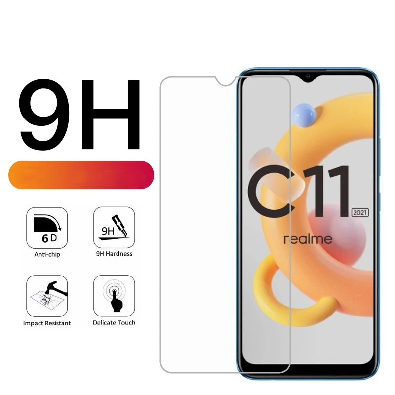 2 шт. Защитное стекло для экрана протектор Realme C11 2021 защитная пленка из