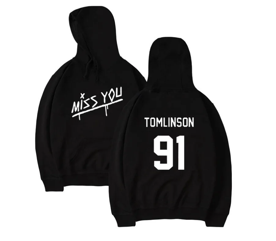 

Зимние Модные мужские толстовки One Direction Louis Tomlinson 91 хип-хоп толстовки унисекс повседневные хлопковые флисовые свитшоты