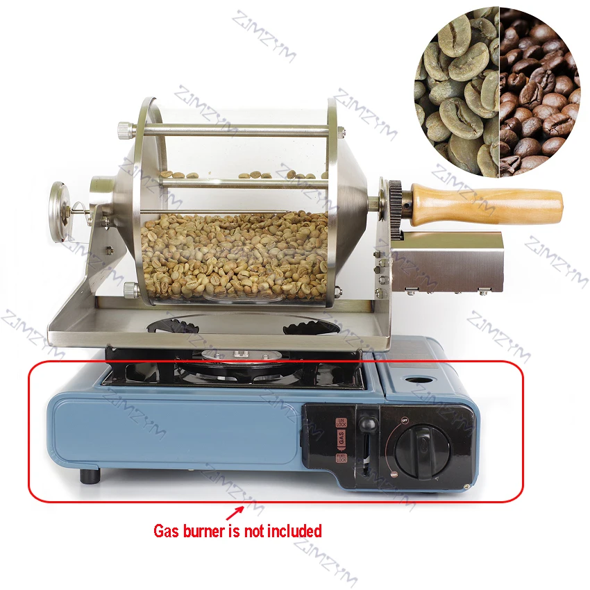 

400g Capacity Coffee Bean Roaster Small Household Direct Fire Heating Coffee Roasting Machine Glass Transparent Visible