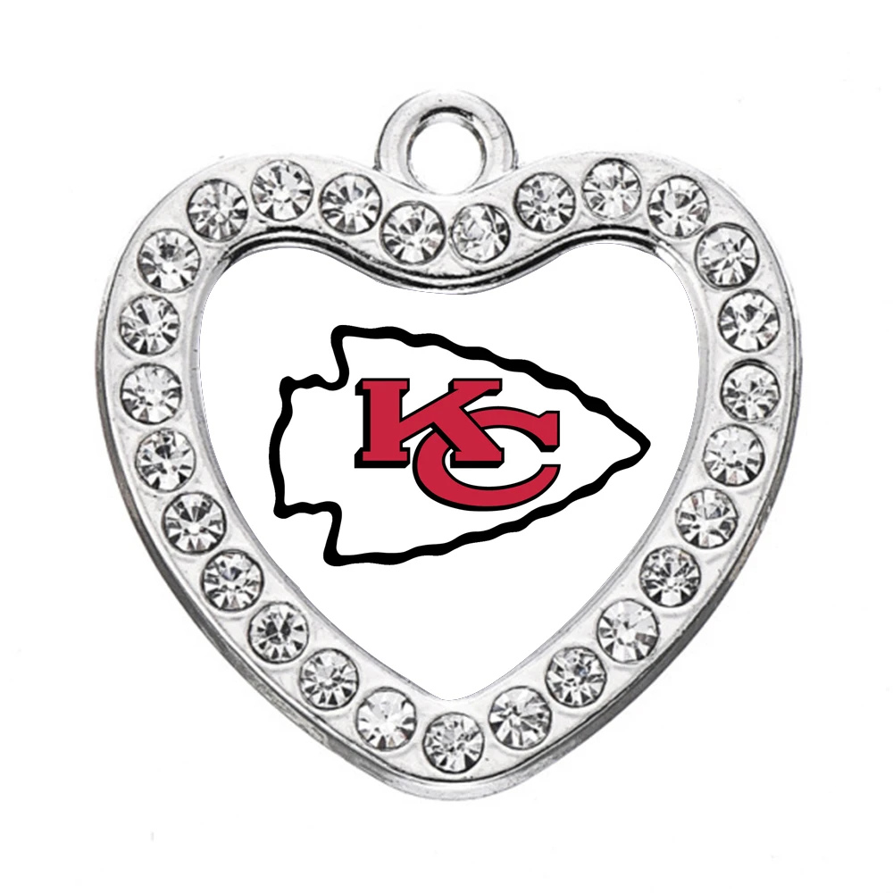 В форме сердца Канзас-Сити сплав горный хрусталь Подвески diy для изготовления