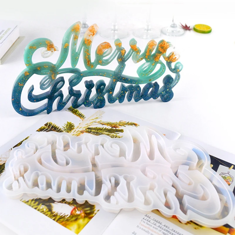 

Christmas Decoration Ornaments DIY Crystal Epoxy Letter Mold Christmas Silicone Mold Listing