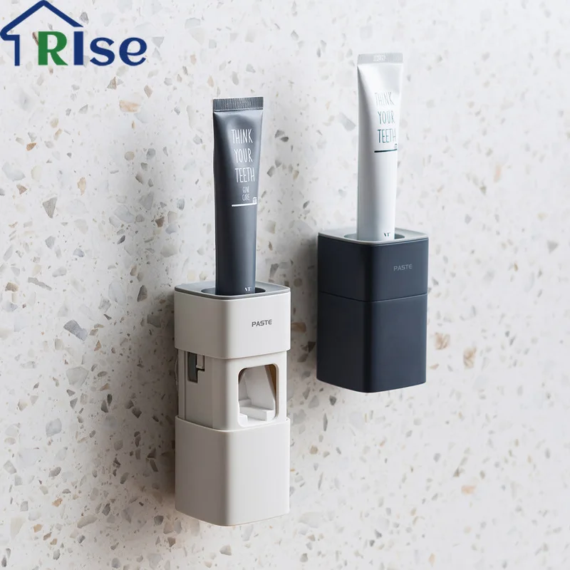 

Automatic Toothpaste Squeezing Device Set Wall-mounted Free Punching Toothpaste Toothbrush Rack Squeeze Bathroom Accessory