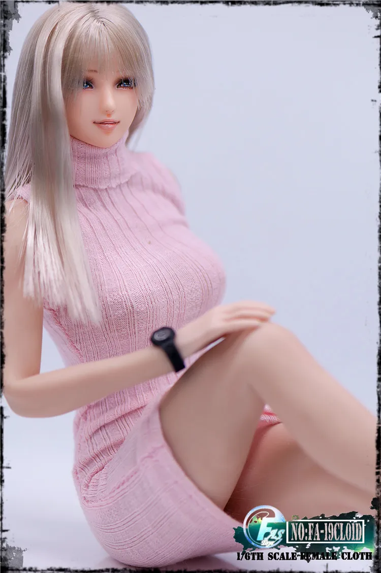 

FASToys FA-19CL01 1/6 female soldier sexy fashion suit slim package hip sweater mid-length sweater dress in stock