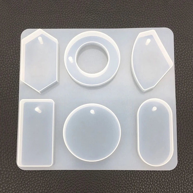 

6 Shapes Silicone Casting Molds Jewelry Tools for DIY Resin Jewelry Sweater Necklace Pendants Epoxy Handmade Making