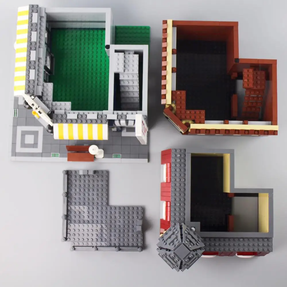 Lepinblocks City Street 15002 15003 16004 строительные блоки кирпичный дом 10182 71006 10224 король-создатель DIY LELE игрушка для детей