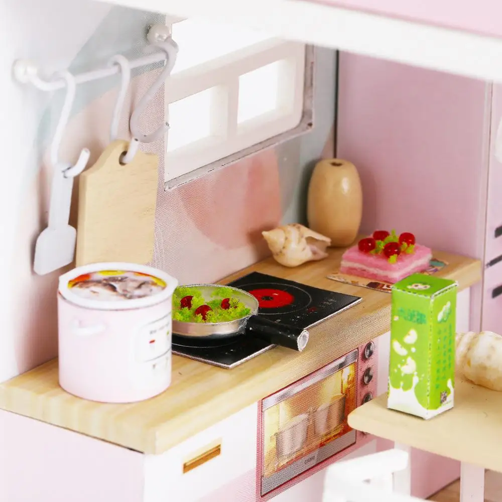 DIY кукольный домик мебель ручной работы деревянная вспышка чердак миниатюрный