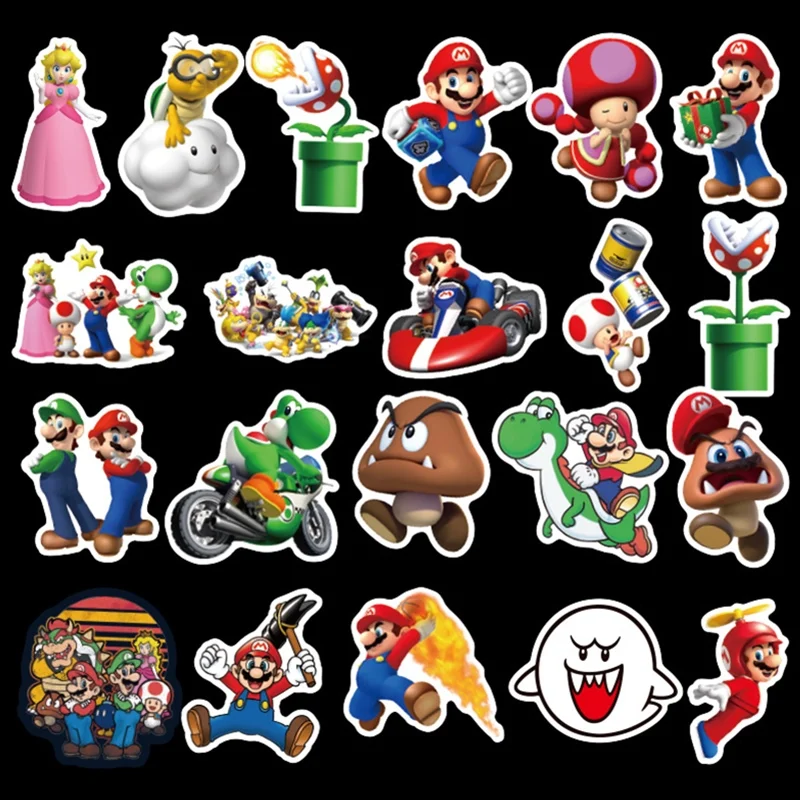 100 шт. Аниме игры с рисунком Супер Марио наклейки изображением мультфильм
