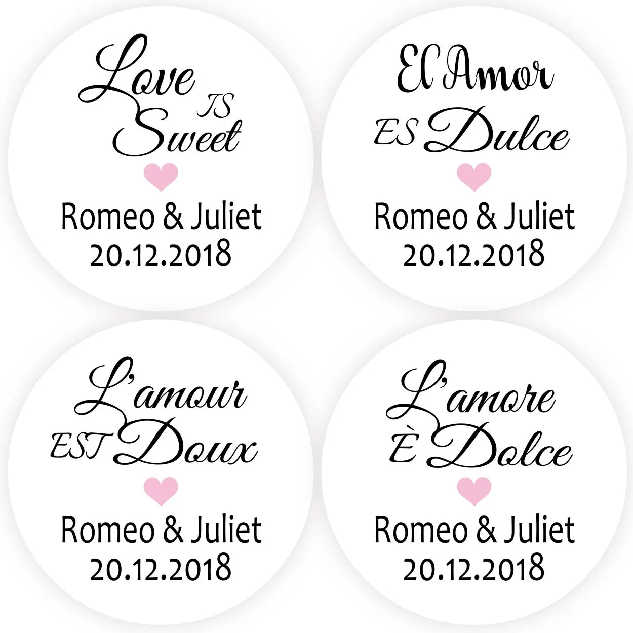 DouxArt 100 шт. милые персонализированные наклейки с уплотнениями Love is Sweet 4 см