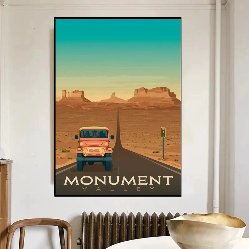 Hd Печать автомобиля домашний Декор Пейзаж картины памятник долина стена