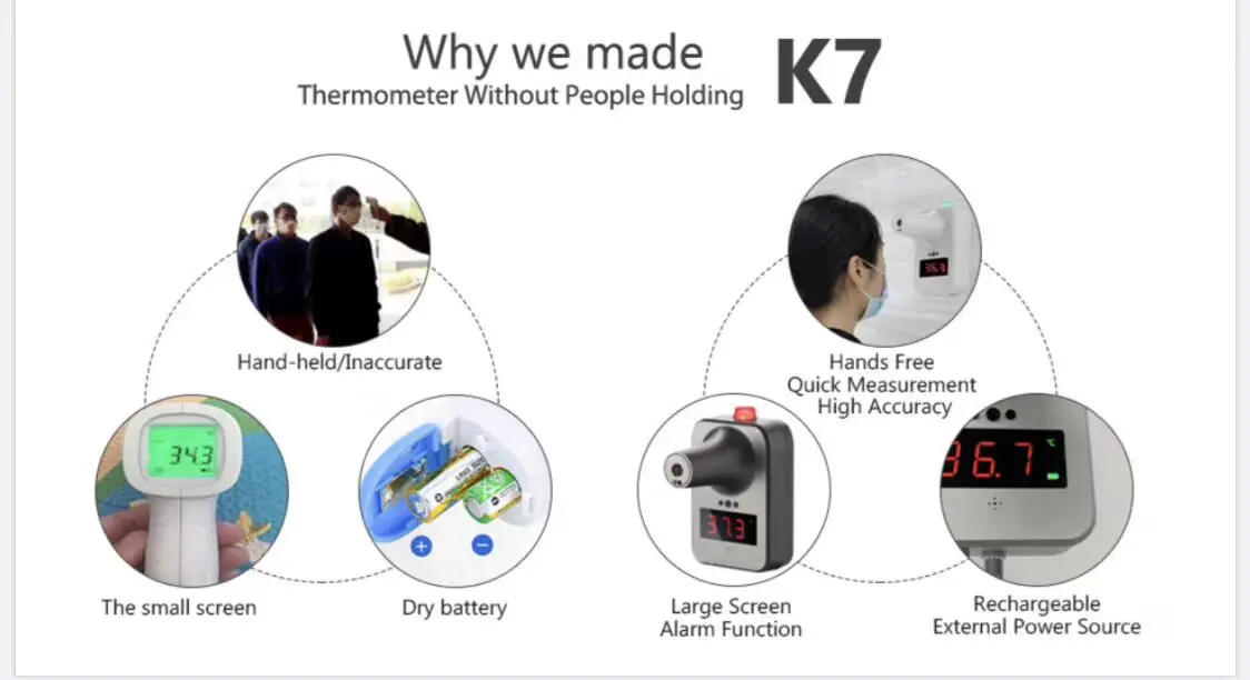 

2020 best quality and best design Intelligent thermometer K7