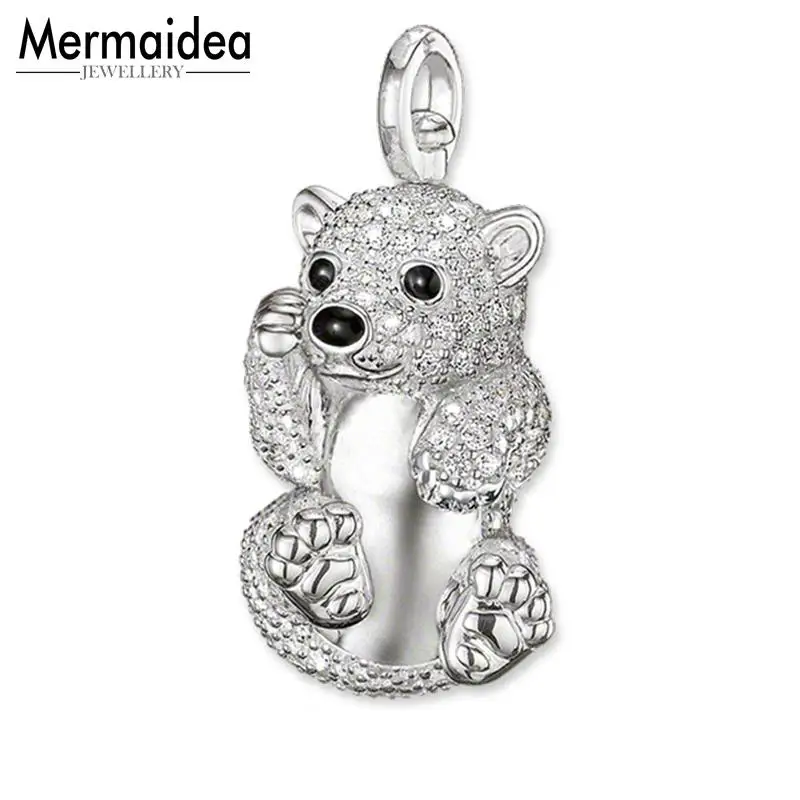 Подвеска в виде белого медведя для младенца модные ювелирные изделия с покрытием
