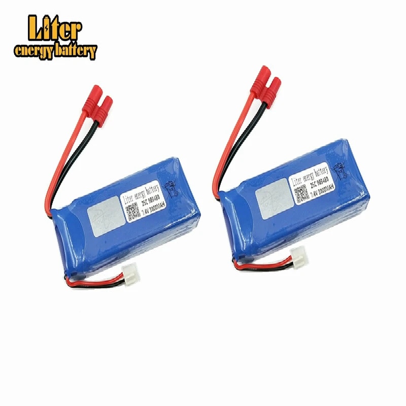 2 шт. Lipo 2S RC Дрон Syma X8C батарея 7 4 в 3000 мАч 903480 X8W для Wltoys V262 X8 Квадрокоптер вертолет