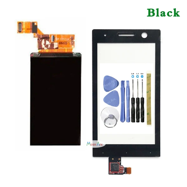 Высококачественный 3,5 ''для sony Xperia U ST25i ST25 ST25a ЖК-дисплей с сенсорным экраном дигитайзер Датчик - Цвет: LCD and Touch Black