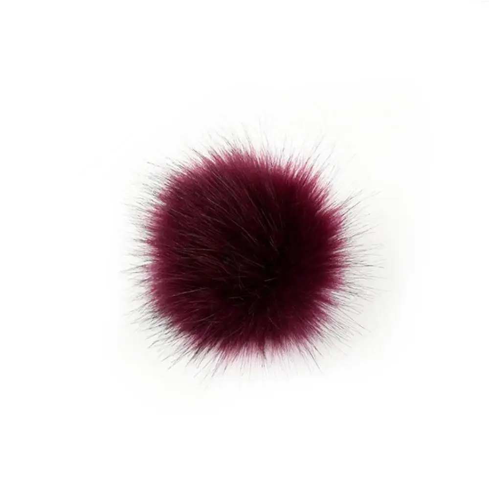 Charm Purple-8cm Цветной 8/10 см большой помпон из натурального искусственного меха лисы меховой помпон для женщин шапка Меховые помпоны для шапок шапка s для вязаной шапки - Цвет: Charm Purple-8cm