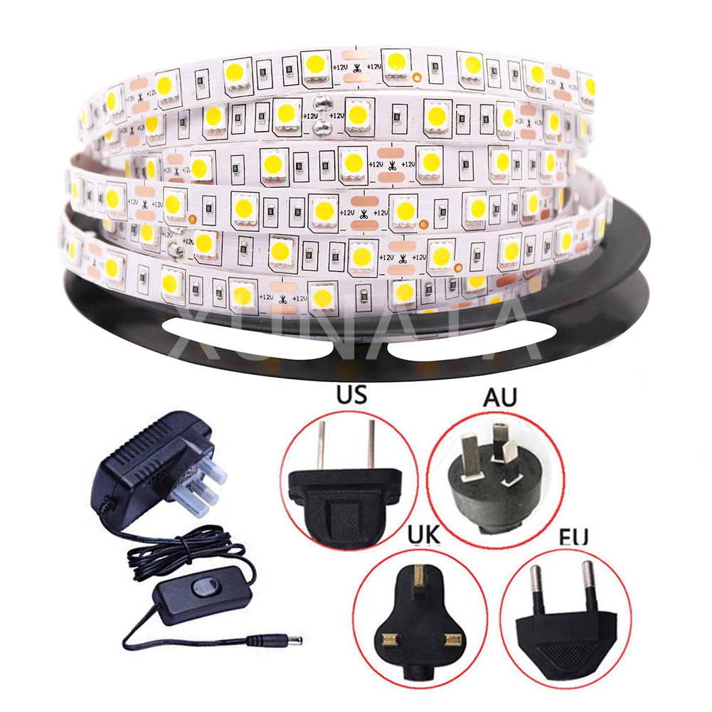 Светодиодная светильник та 5050 SMD 60 1 м 5 12 В светодиодный/м лента с разъемом