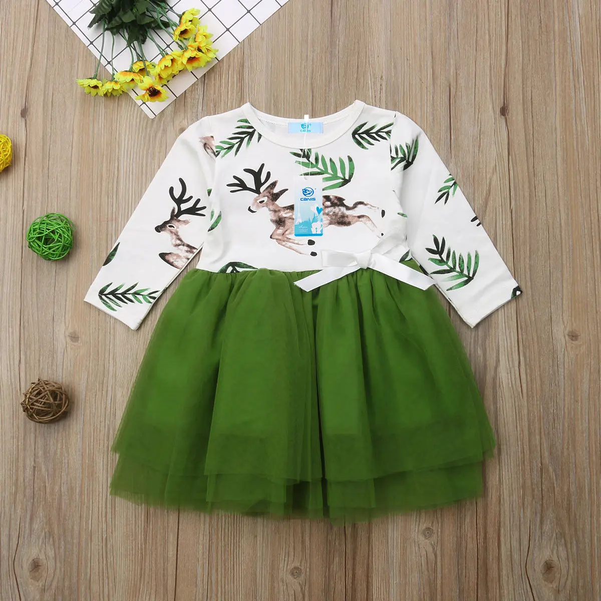 UK Stock Christmas Dress Toddler Baby Girls Clothes Casual Party Princess Tulle Tutu 2-7T | Детская одежда и обувь