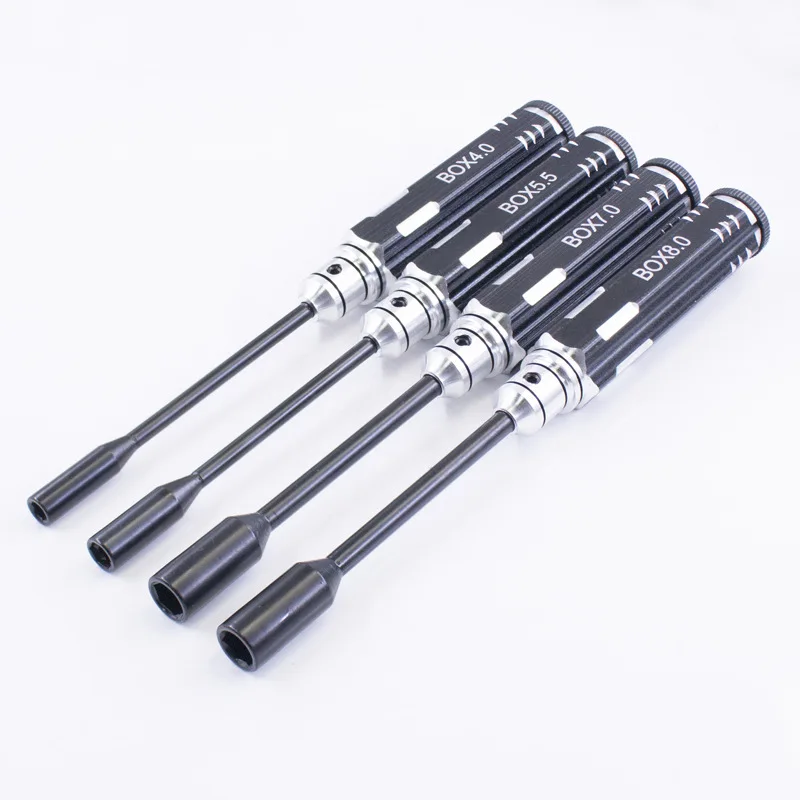 

4pcs Model Airplane Repair Tools Flat Head Hex Screw Drivers 4.0/5.5/7.0/8.0mm Kit For Rc Car Helicopter Fixed-wing