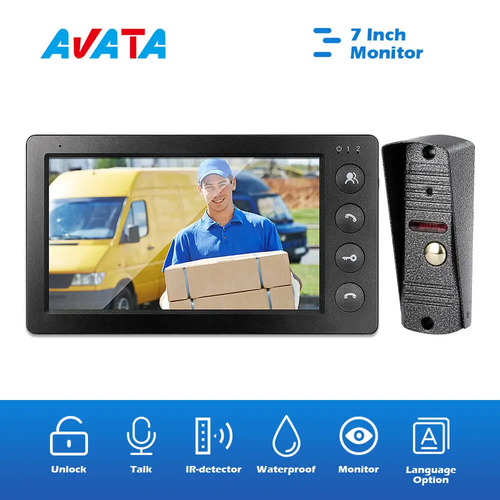 Видео дверной звонок видеодомофон для квартиры 7 дюймов проводной монитор