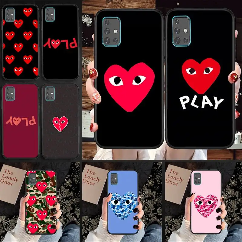 

PLAY Comme des Garcons Heart Phone Case TPU For Samsung S6 S7 S8 S9 S10 Plus S20 S21 S30Ultrs Fundas Cover