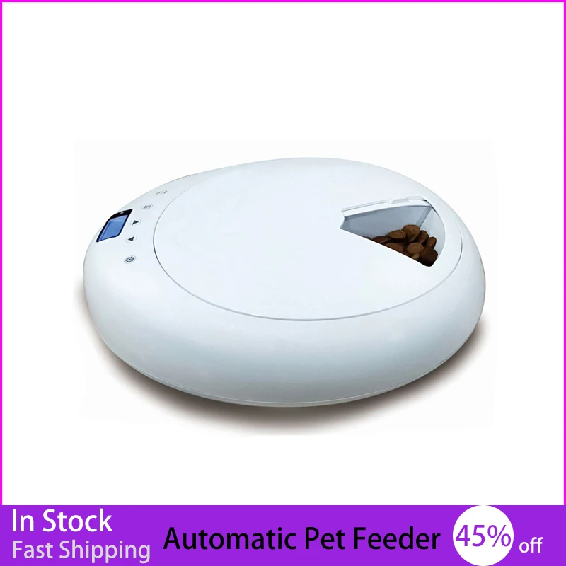 

Оригинальный ЖК-дисплей цифровой автоматическая кормушка для домашних животных 6 трапецевидный кормушка для кошек и собак Регистраторы та...