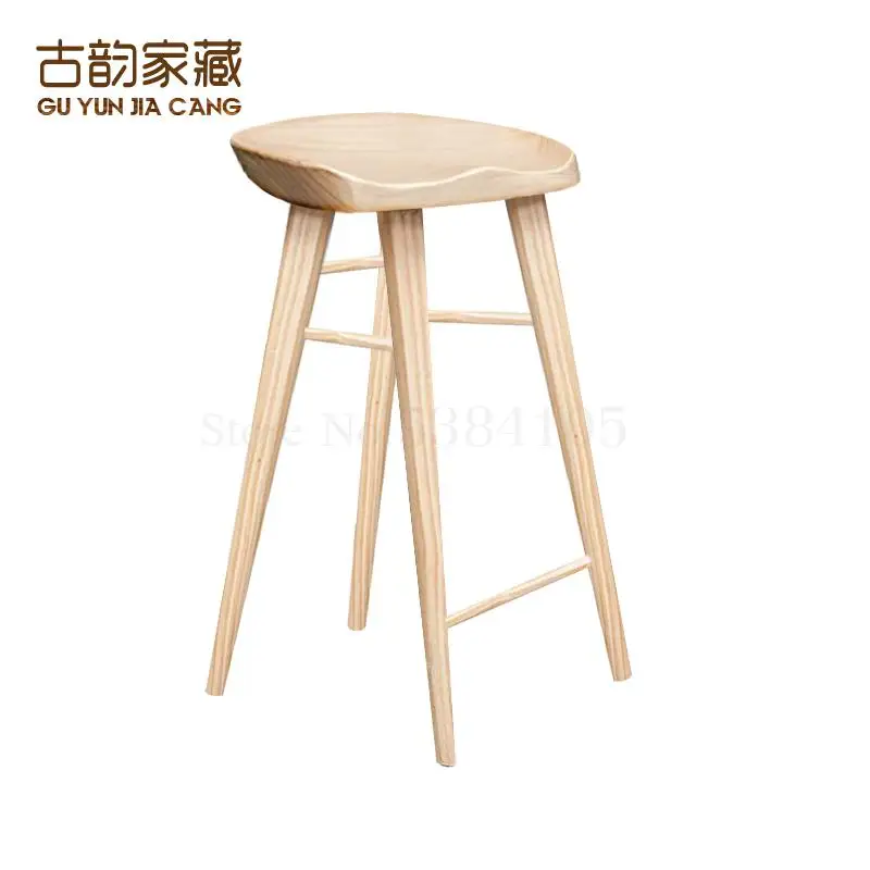 Барный стул из массива дерева обеденное кресло для дома скандинавский в виде