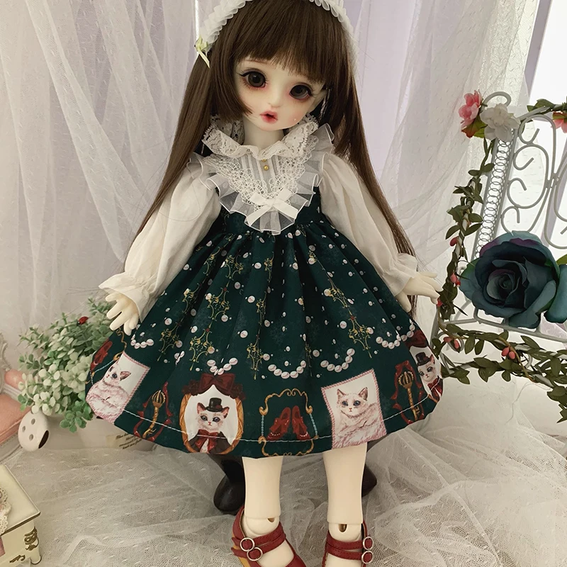 Одежда для куклы Blyth 1/6 платье принцессы с белым кружевным воротником 1/4 BJD SD кукла