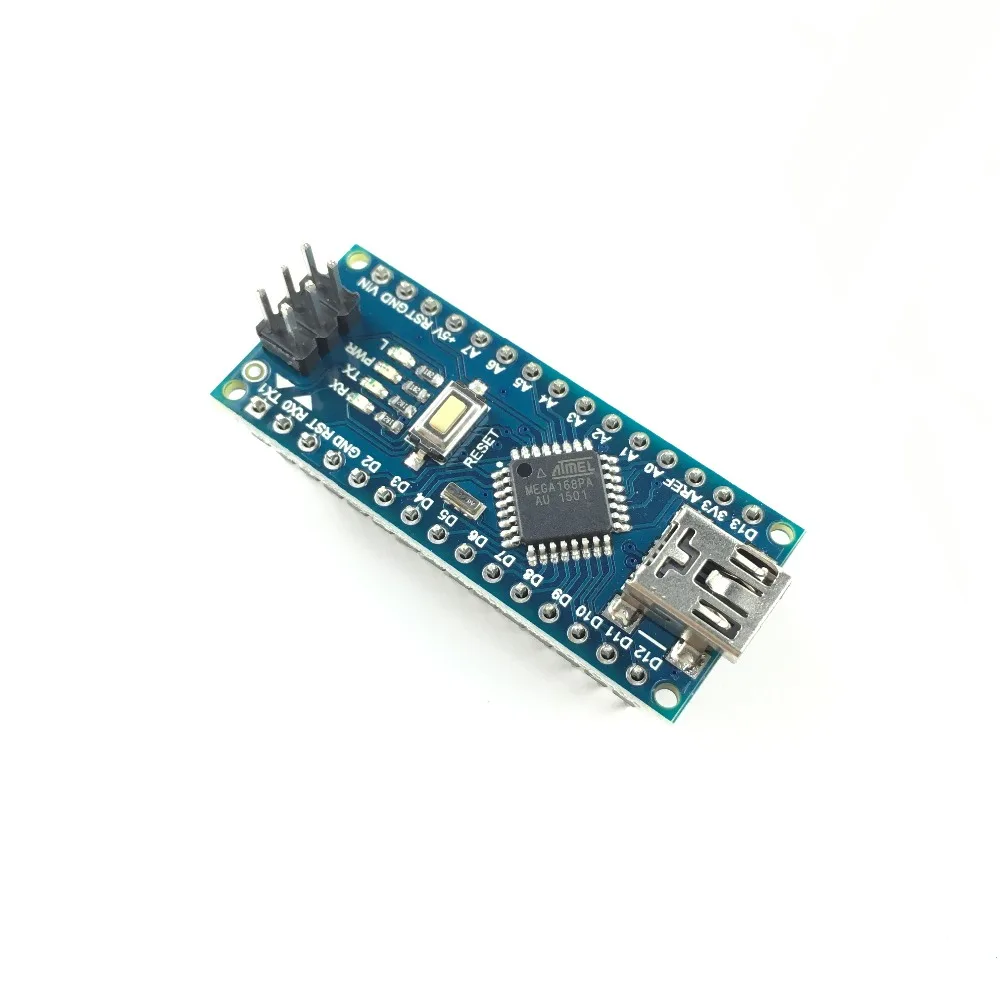 100 шт./лот Nano Atmega168 контроллер совместим с arduino nano Atmega168P CH340 CH340C Замена CH340G USB драйвер без кабеля