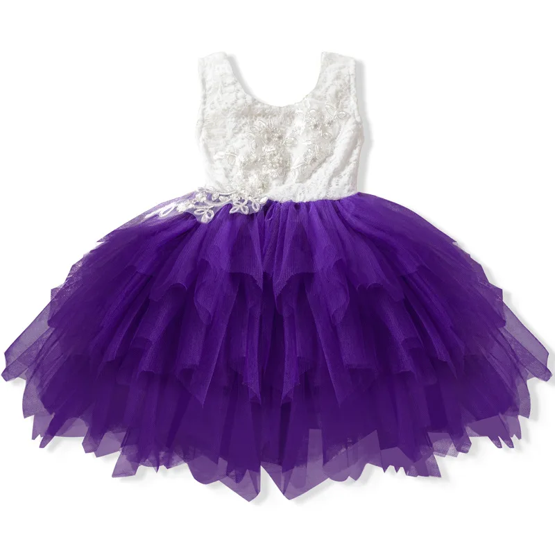 2020 летнее платье для девочек платья без рукавов маленьких кружевная детская