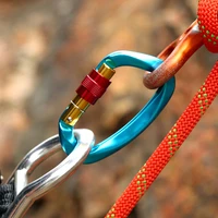 d shape carabiner climbing security safety buckle screw gates master lock carabiner outdoor rock climbing equipment
