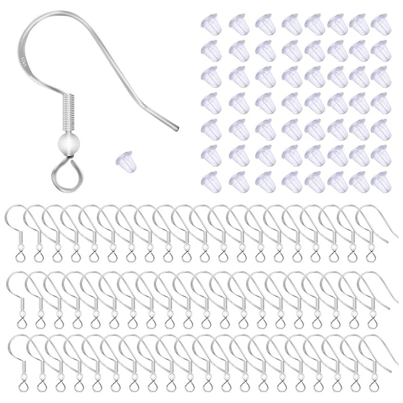 

Earring Hook Fish Hook Ear Wires Hook Hypoallergenic Jewelry Findings Earring Parts DIY Making with Earring Safety Backs