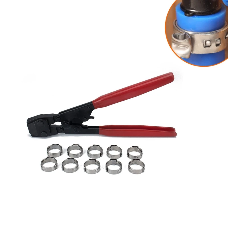 Pex обжимной инструмент с 10 шт. Хомуты Для ушных шлангов 3/8 дюйма для крепления