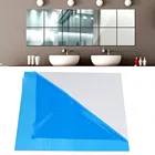 16 шт. зеркальный стикер для настенной плитки квадратный самоклеющийся декор комнаты палка на Современный художественный декор комнаты ванной комнаты DIY