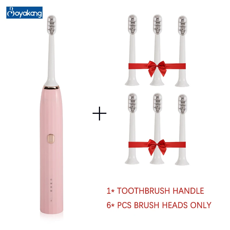 Boyakang Adult Ultrasonic Electr Tooth Brush 4 Cleaning Modes USB Charger Dupont Bristles  IPX7 Waterproof Intelligent Memory