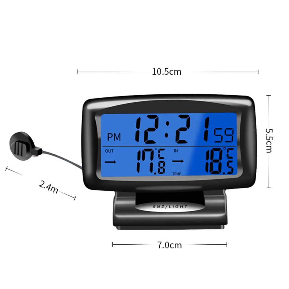 1 шт. автоматический внутренний и наружный термометр с двумя датчиками ЖК Синяя