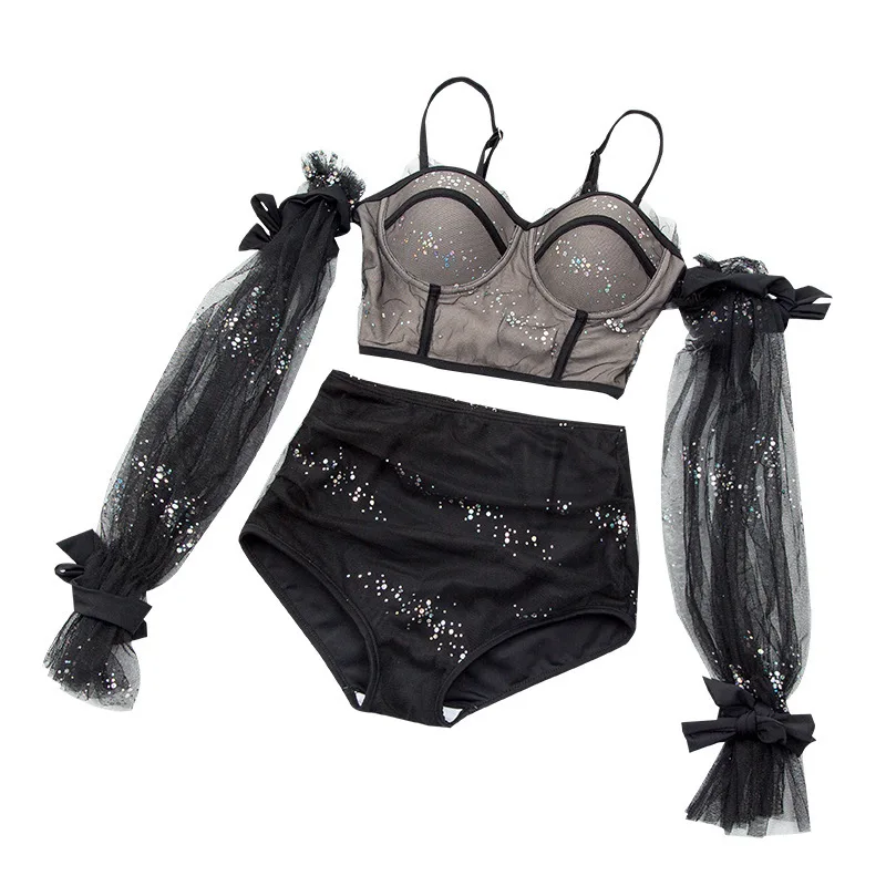 

Swimsuit Female Separate Swimwear Bikinis Swimsuits Woman Women Tankini Women's Sexy Long Sleeve Size Animal Spandex