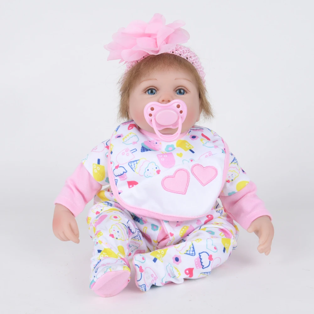 45 см хит продаж Bebe Reborn Baby Doll 18 дюймов милый мягкий силиконовый материал