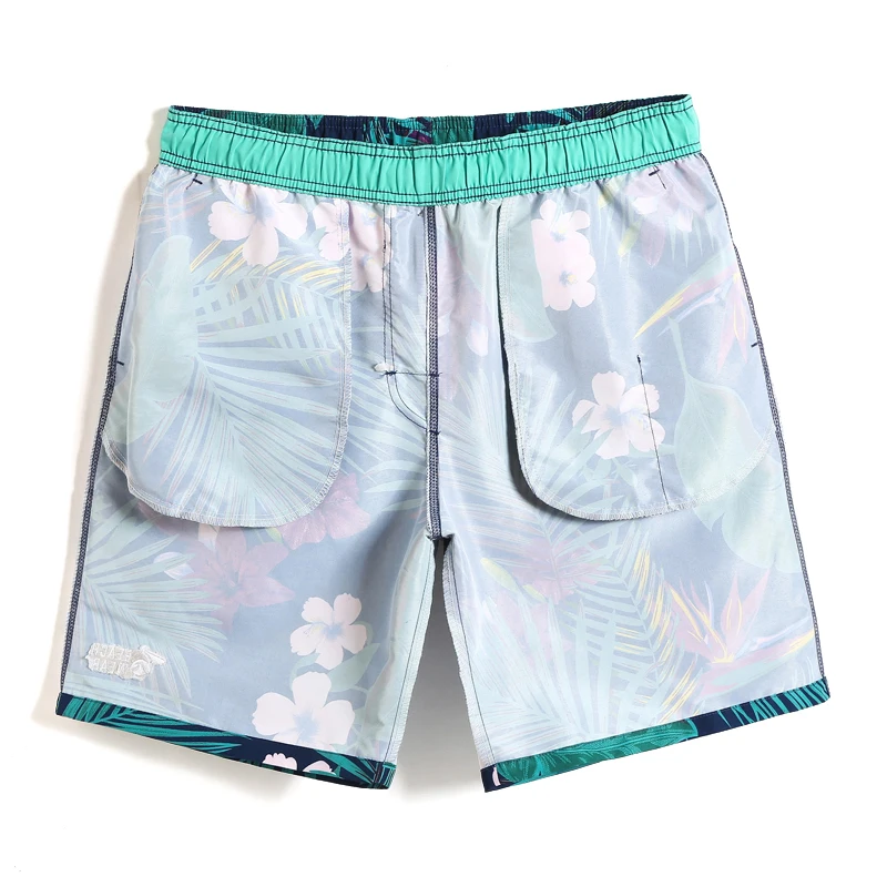 Летние мужские плавки с темно-синими цветами быстросохнущие для серфинга