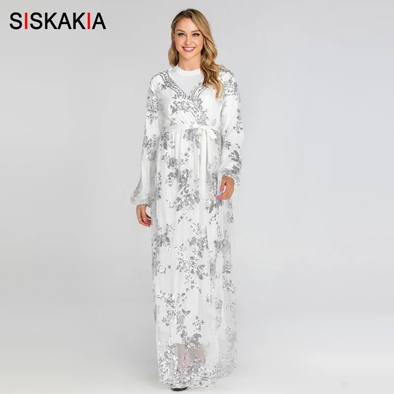 Siskakia роскошное высококачественное кружевное бронзовое платье с длинными