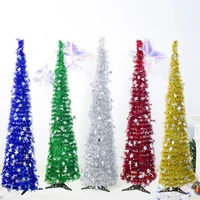 tinsel christmas tree diy art craft new year gift holiday art ornaments market props home fireplace decorations