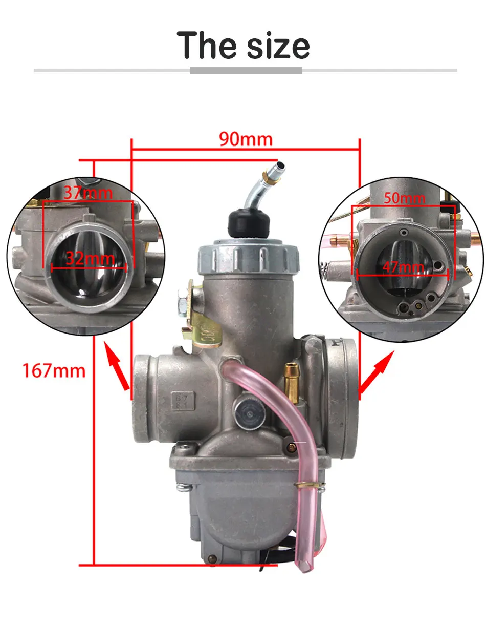 Sclmotos-Mikuni Карбюратор круглый слайд VM серии VM28 32 мм ручной демпфер Carb 2 T/4 T двигатель для Yamaha ATV мотокросса эндуро