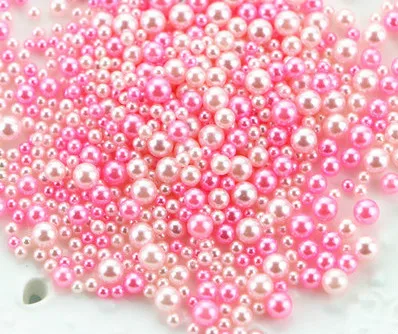 pink 9 г/упак. 2,5-5 мм Смешанные градиентные жемчужины без отверстий, аксессуары из смолы, ювелирные изделия, бусины русалки - Цвет: pink