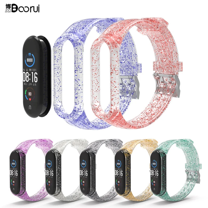 BOORUI солнцезащитные очки тренд mi band 5 6 ремень Correa мягкий 3 4 блеск силиконовый