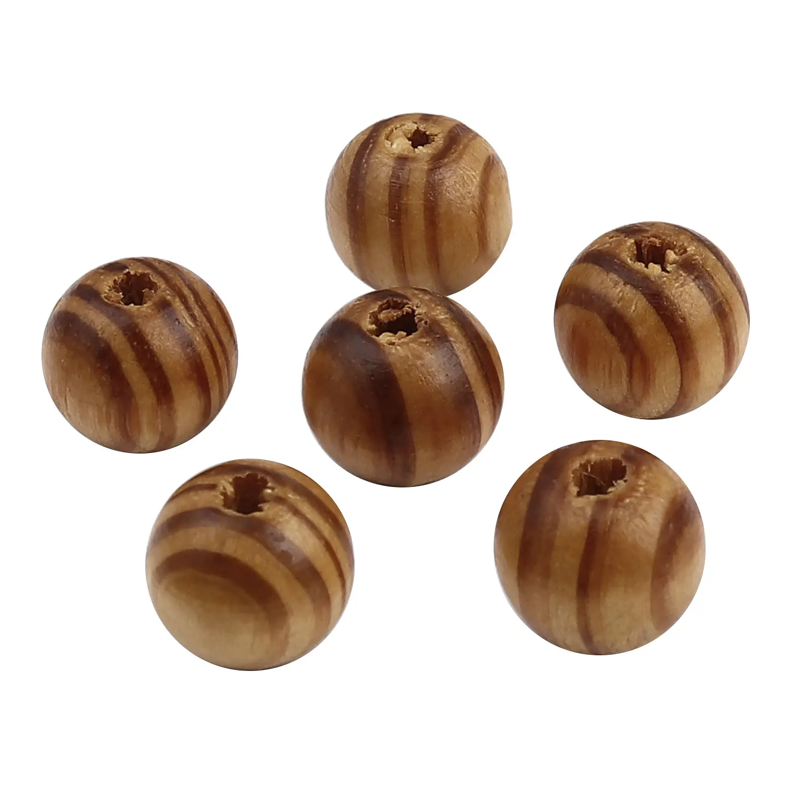 

50PCs Brown Circle Pattern Round Pine Wood Bead Vintage Spacer For Jewelry Making Fit Charm Bracelet DIY Findings About 18/20mm
