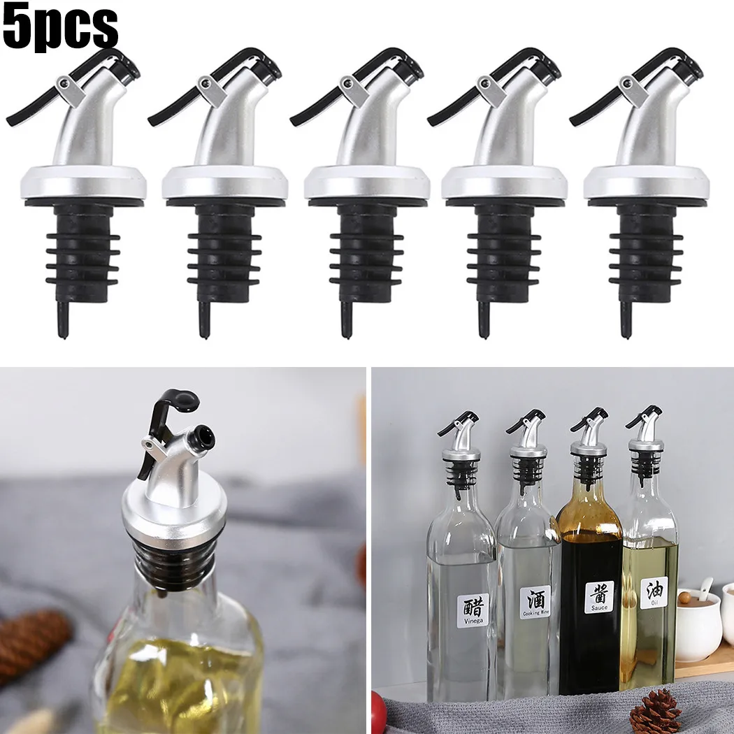 

5Pcs Bottle Stopper Leak Proof Wine Bottle Kitchen Tools Gadget Stopper Cap Wine Pourer Dispenser Olive Oil Sprayer Gravy Boats