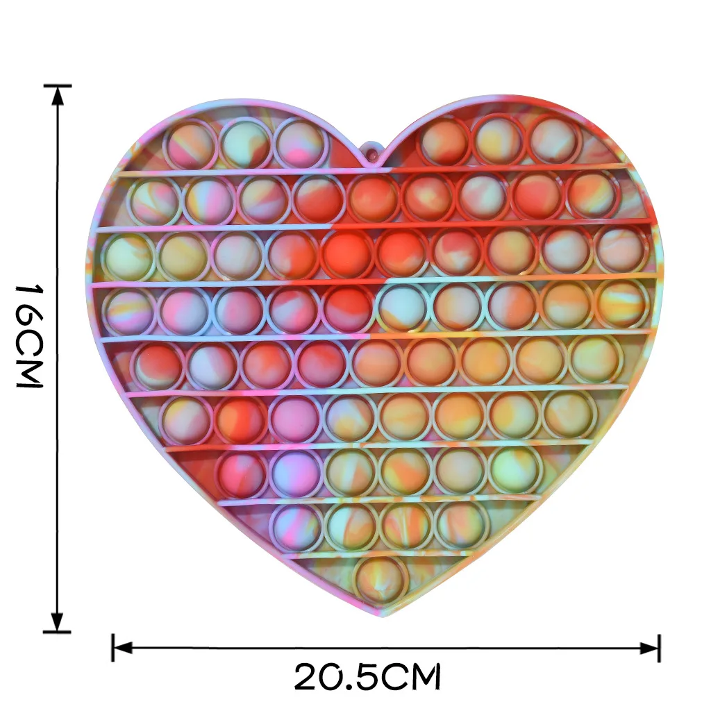 

Square 8inch Rainbow Push Pop Bubble Fidget Sensory Toy Silicone Anxiety Stress Relief Adult Children Sensory Toy Tabletop Game