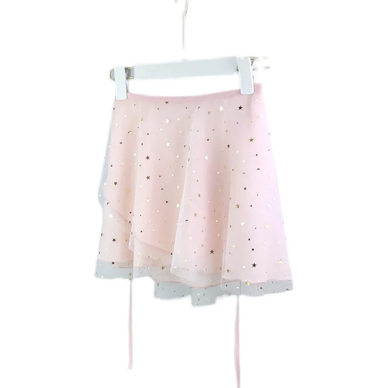 

Ballet Skirt Female Dream Flashing Star And Moon Half-length Skirt Adult Lace-up Elastic Practice Clothes Dance Gauze Skirt