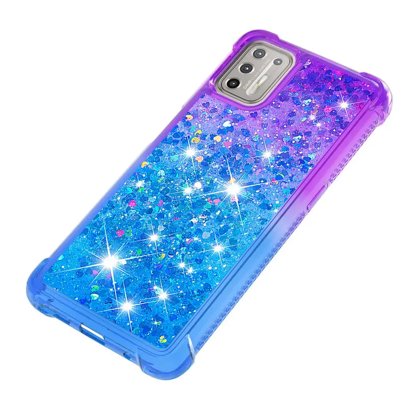 

Case For Motorola Moto G Stylus Luxury Shockproof Phone Cover For Moto G Play G Power Liquid Glitter Quicksand Phone Cases